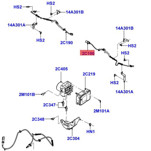 适用福特12-19探险者 DA8Z2C190A DA8Z2C190B 后轮ABS传感线
