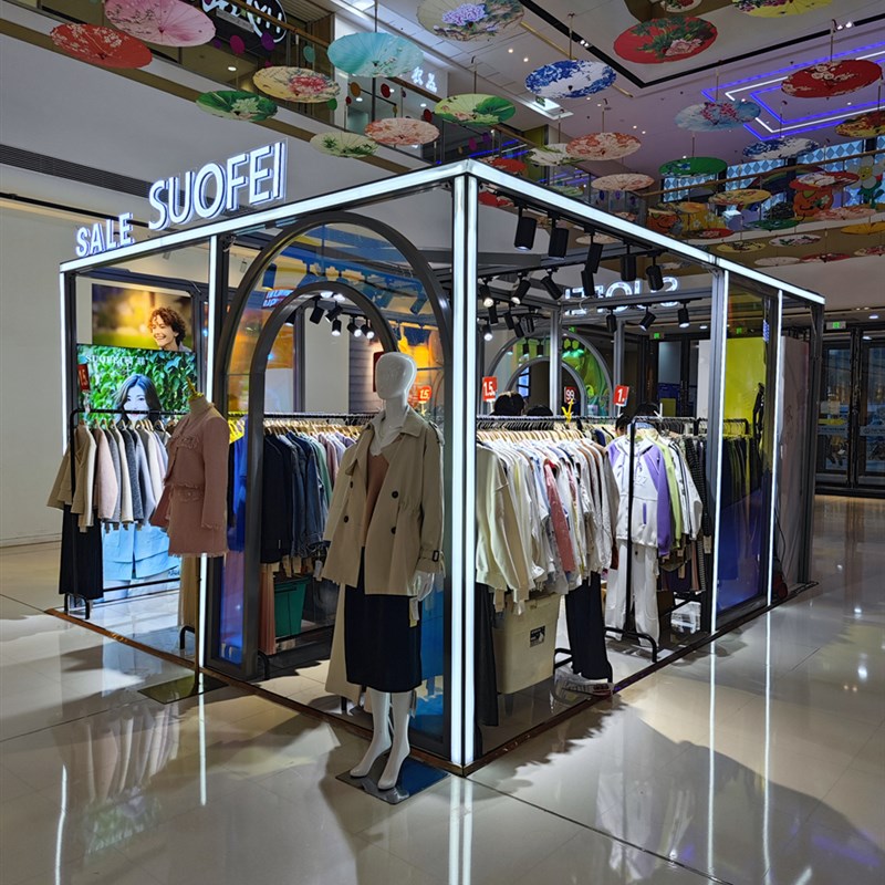 快闪店展架商场多经展位服装中岛框架铝合金发光桁架特卖中庭货架