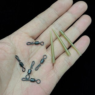 佑宇防缠胶管欧式钓组qc转环Q型八字环钩针钓鲤鱼草鱼欧式钓配件