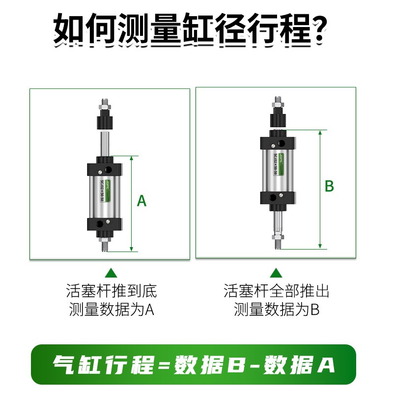 SCJ标准可调行程气缸大推力小型气动32/40/50/63/8N0X25/50/75/10