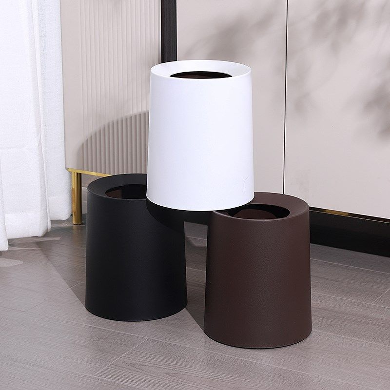 家用圆形双层垃圾桶客厅大小容量无盖厨房卧室办公室收纳垃圾纸篓