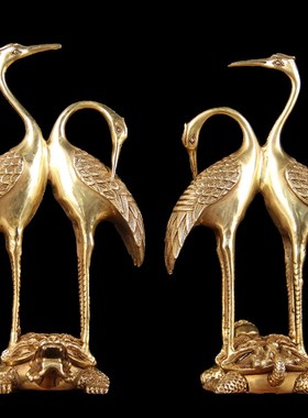 铜龟鹤延年摆件 铜双鹤E摆件 铜龙龟仙鹤摆件