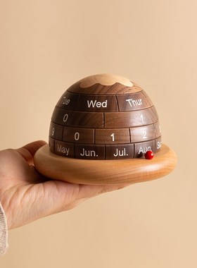 摆件家居饰品新年实木日历202A3年乔迁新居礼品兔年礼物台历万年