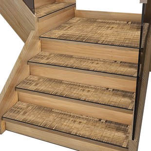 高端硅藻泥复式楼梯静音垫加厚室内木梯阶梯自粘全包地板革简约