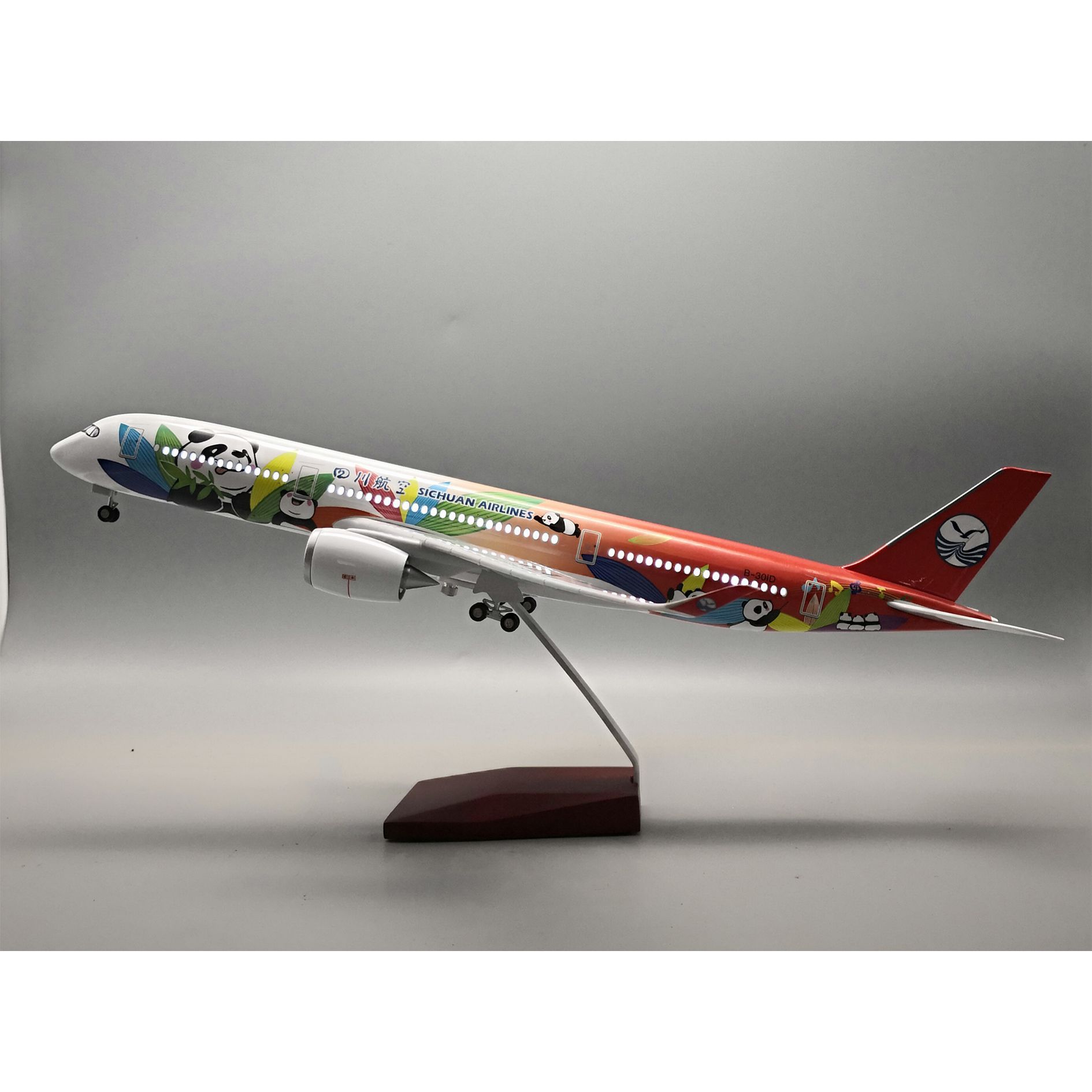 空客A350川航熊猫航模带灯47cm