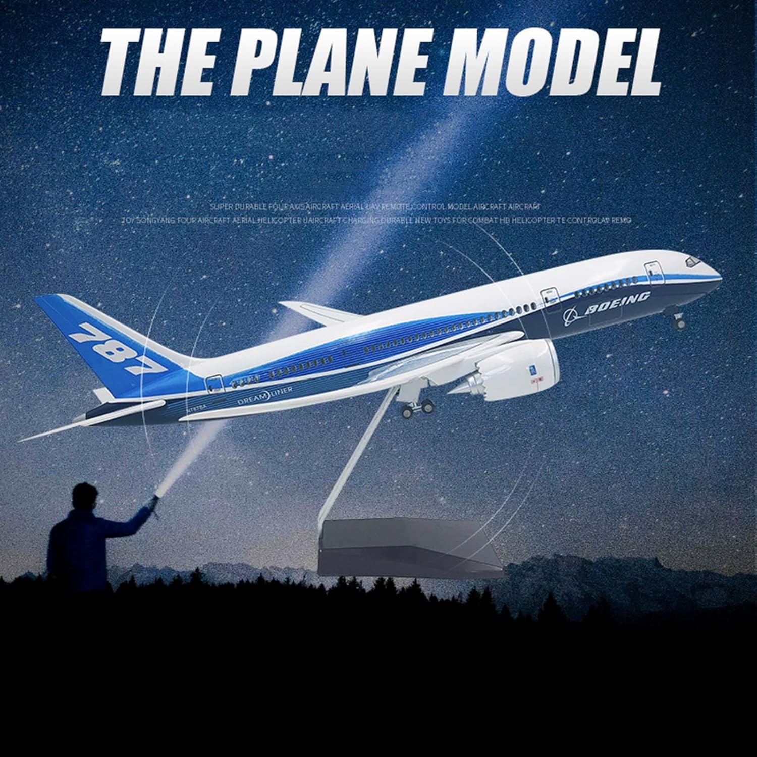 43CM波音787仿真客机模型带起落
