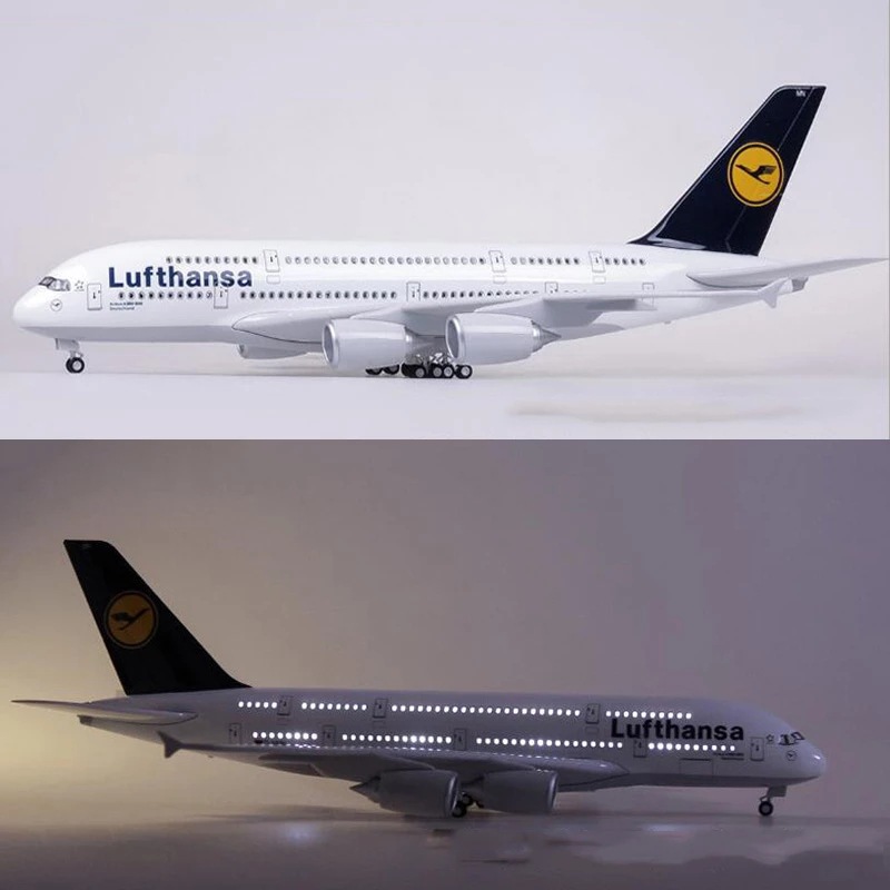 爆款德国汉莎航空A380 LED声控46cm A380Lufthansa飞机模型