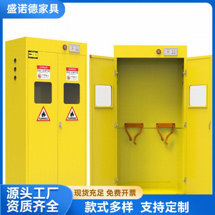 全钢防爆气柜乙炔氮气氢气体智能钢柜实验室双煤气储存柜