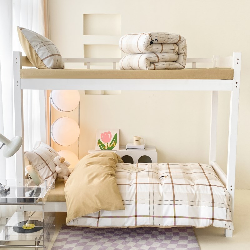 纯棉学生宿舍三件套全棉新疆棉0.9床垫床上用品四件套被套床单笠