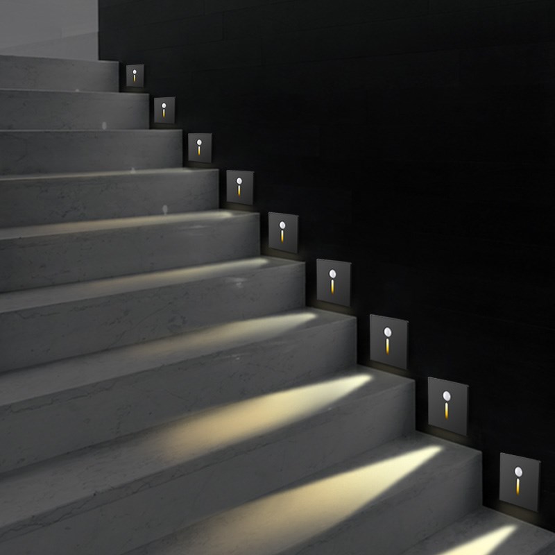 嵌入式86型人体感应地脚灯智能led过道楼梯台阶小夜踢脚灯踏步灯