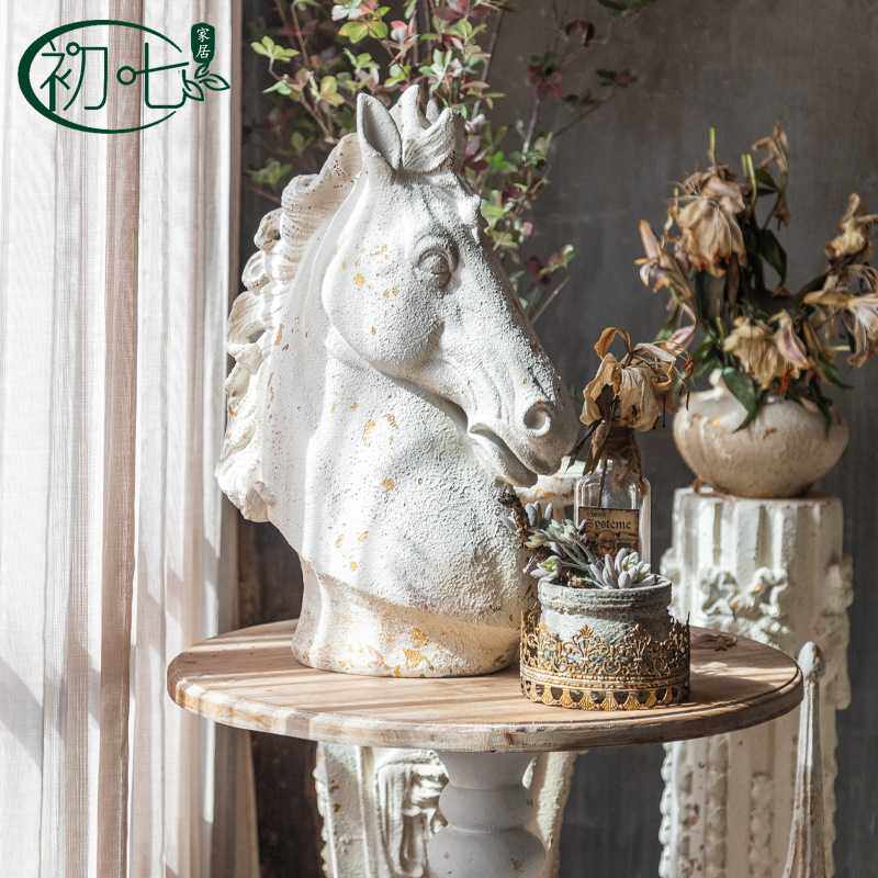 美式乡村复古做旧民宿家居摆件 个性创意婚庆装饰拍摄道具工艺品