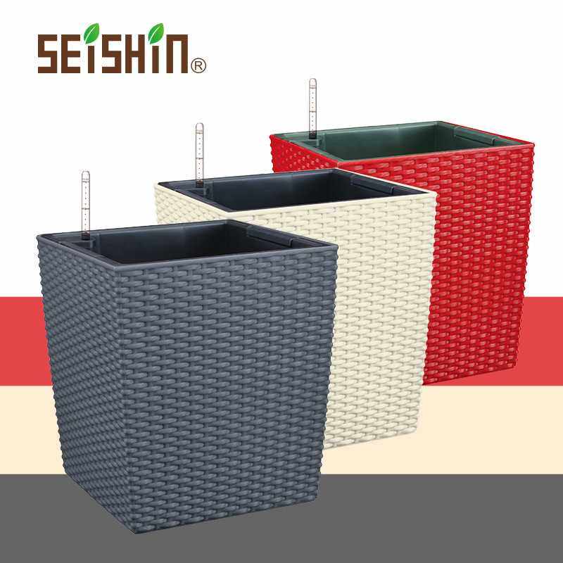 诚信塑料懒人自动吸水方形花盆 创意园艺大口径 一件代发小号