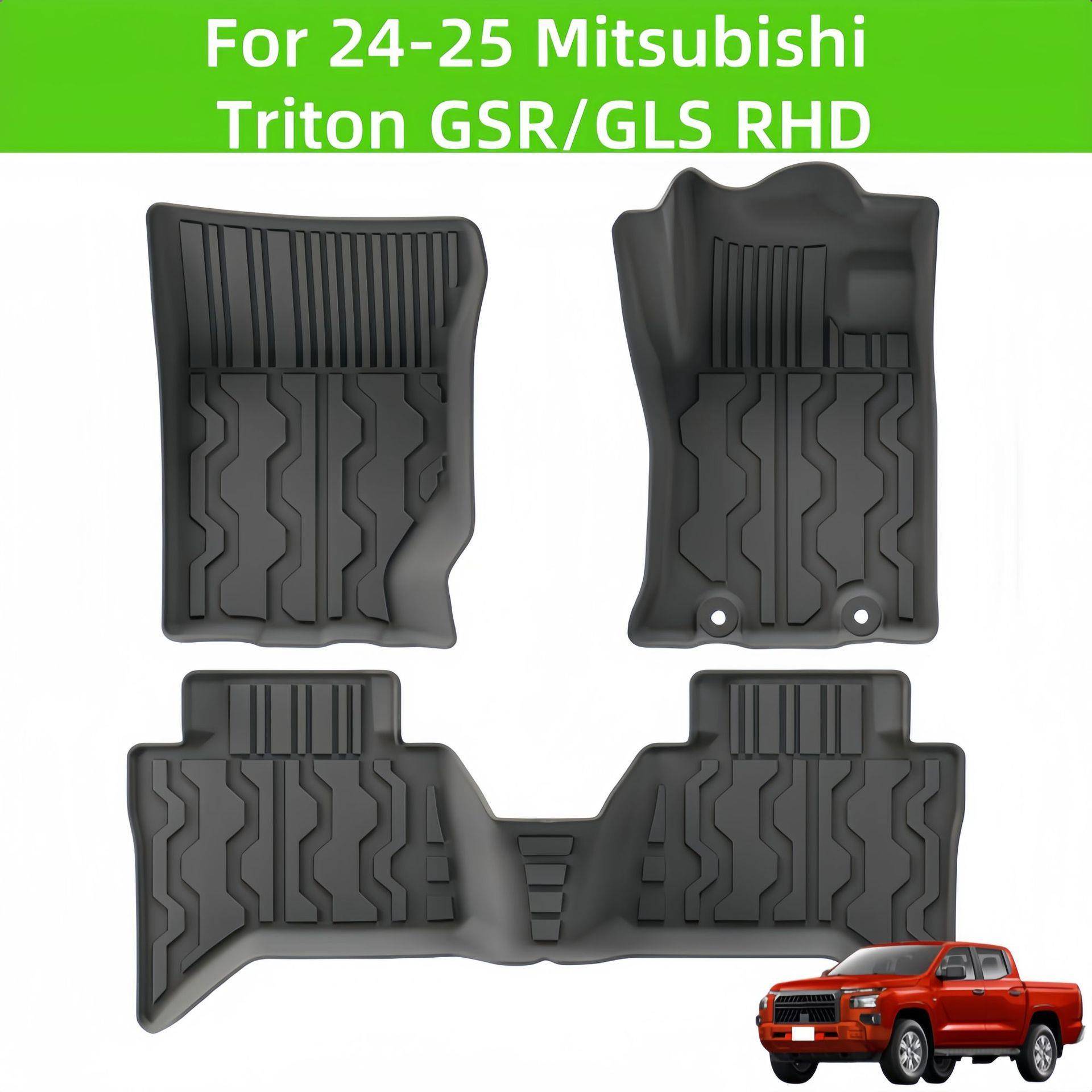 For 24-25 Mitsubish Triton GSR/GLS RHD TPE 3D Car Floor Mat