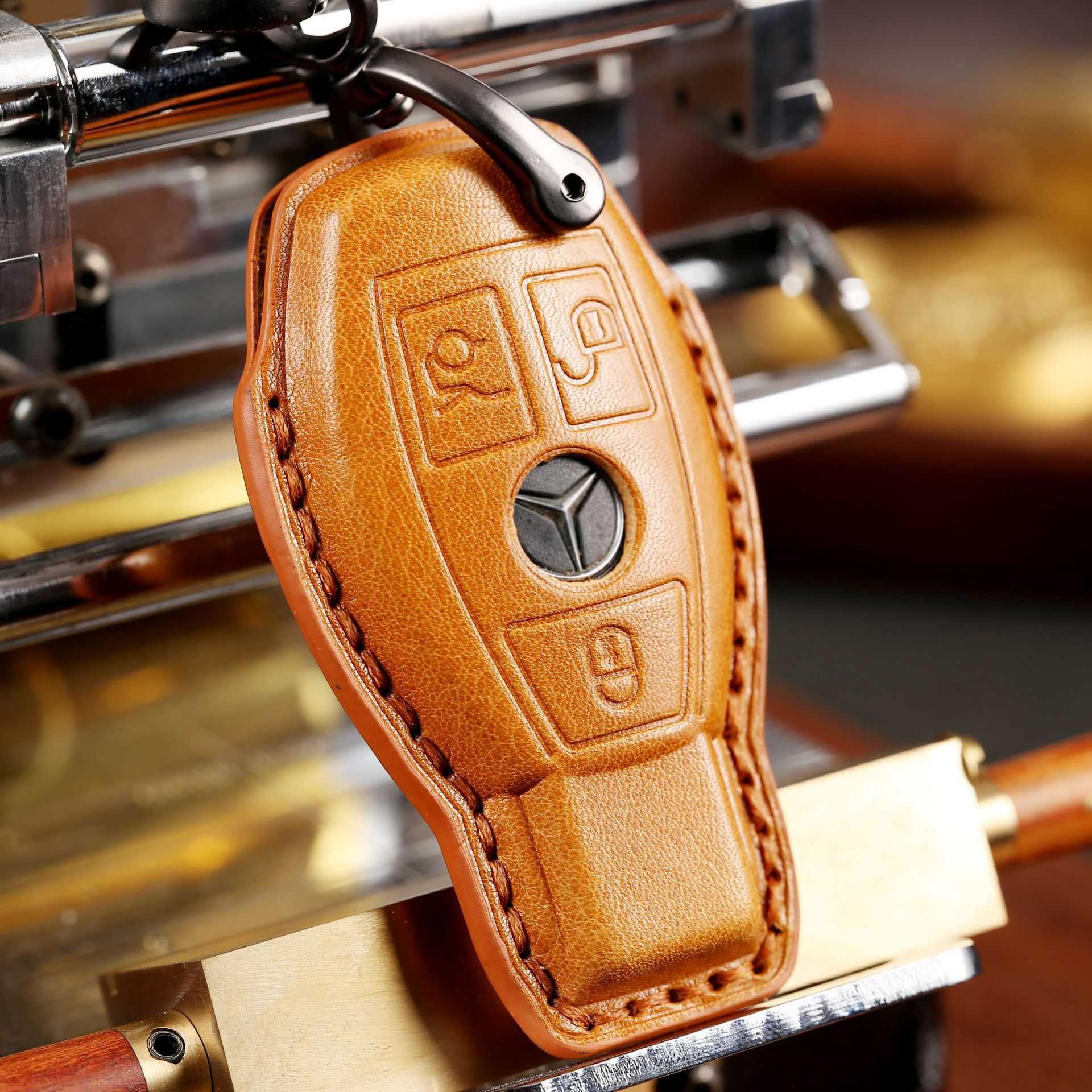 适用于奔驰钥匙套新E级C级E300L真皮C260车S级汽车钥匙套源头厂家