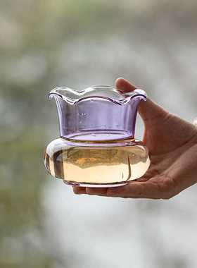 高硼硅茶洗轻奢紫色水洗废水茶渣桶水盂家用功夫茶具茶道配件水盂