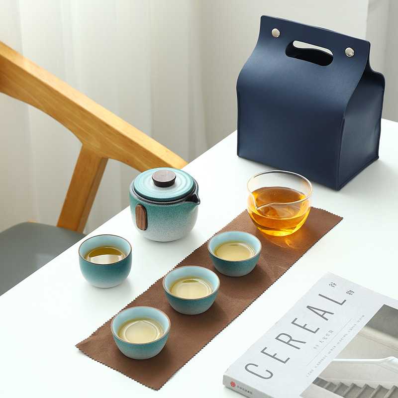 旅行茶具套装小型户外随身便携一壶四杯商务礼品功夫泡茶器快客杯