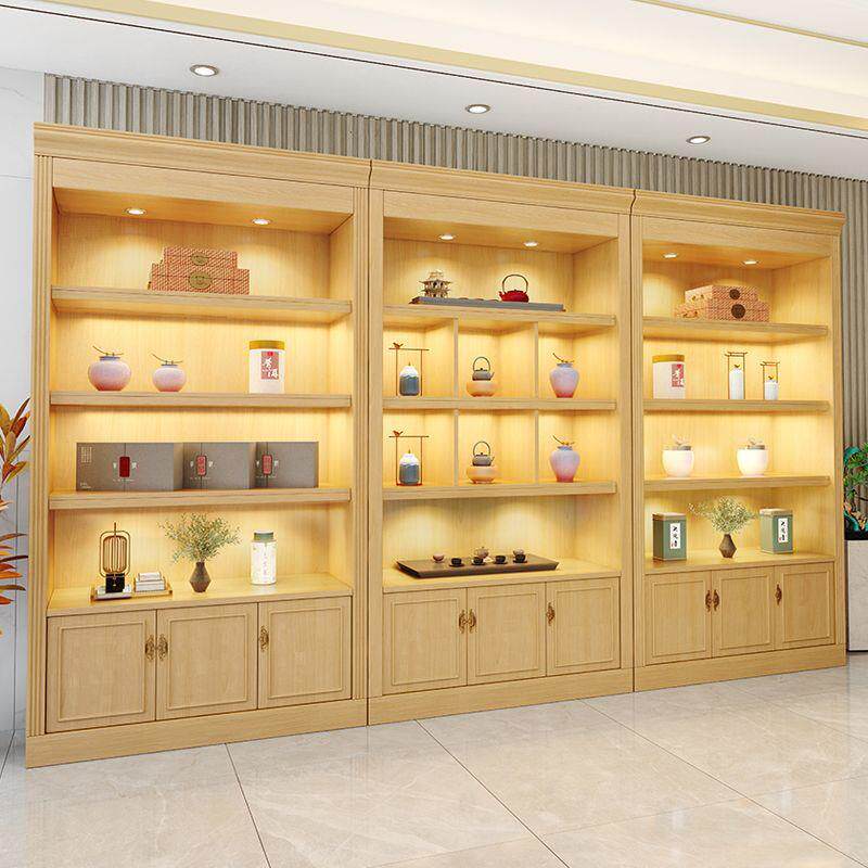 新款茶叶展示柜多宝阁陈列柜产品货柜白酒柜茶室瓷器展架干货展柜
