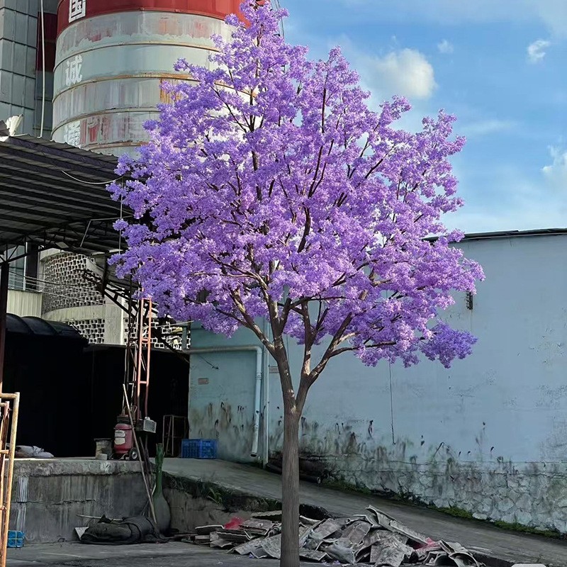 玻璃钢仿真丁香花大号摆件家居酒店婚礼装饰大型绿植花卉布置假树