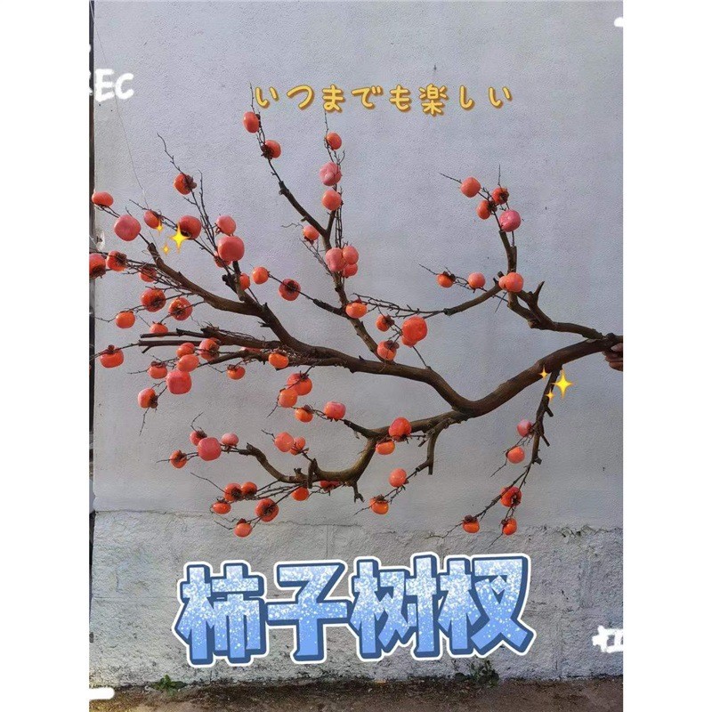 仿真树大型柿子树新中式复古风格大堂酒店商场落地婚庆造假柿子树