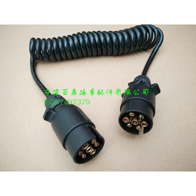 7芯拖车塑料插头弹簧线套装,3米7芯弹簧线,拖车配件拖车适配器