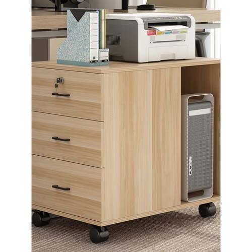 my打印机柜活动电脑主机柜床边收纳柜带滑轮文件柜储物茶水桌边柜