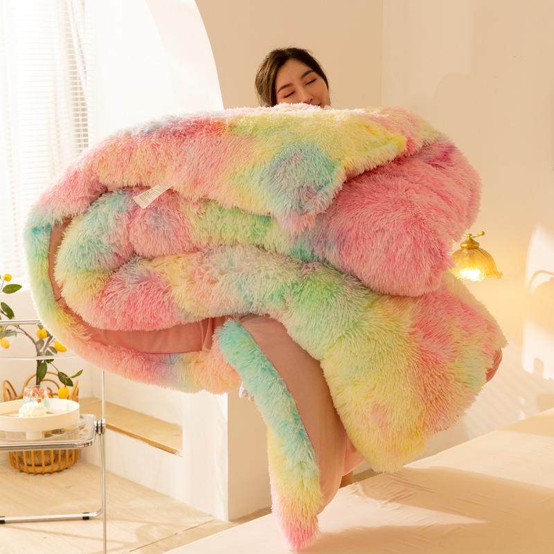 跨界电商纯色加厚冬被盖被长毛水貂绒保暖被芯被褥子绒10斤,纺织面料/辅料/配套,纺织机械配件,淘宝优惠券,粉丝福利购,淘宝优惠卷