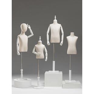 童装模特展示架男女小孩假人台全身橱窗道具白色儿童模特服装人偶