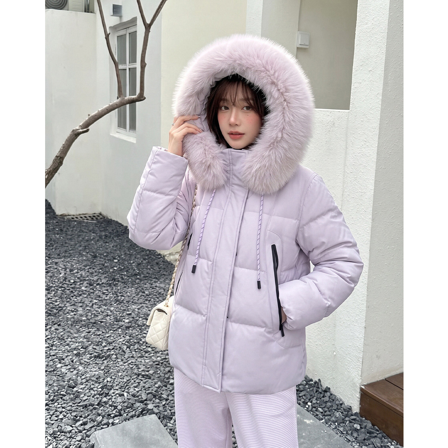 SIYU斯羽90白鸭绒女款显瘦羽绒服
