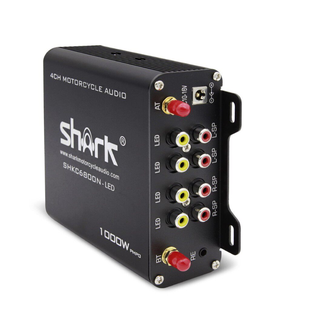 SHARK 摩托车音响4声道大功率外置功放多功能蓝牙12V 音响6800N68