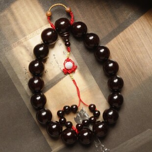 包浆金星1.8持珠小叶紫檀约76.2g男女士随身物件汽车挂饰包包挂件