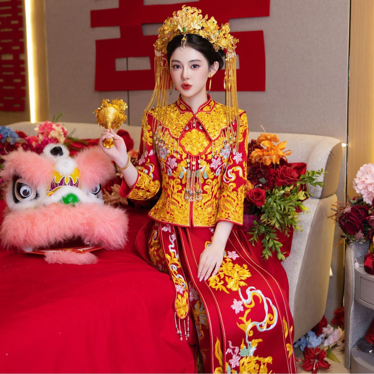 【金穗】新娘龙凤褂嫁衣2026新款结婚秀禾服新中式新娘出阁服显瘦