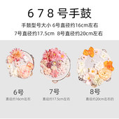 儿童铃鼓舞表演道具 绢花手鼓配饰汉服 飘带上铃鼓舞蹈拍摄