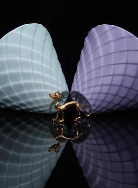 龙鳞紫色天青色咖啡滤杯手冲滴漏式过滤器咖啡器具流速快清庭开物