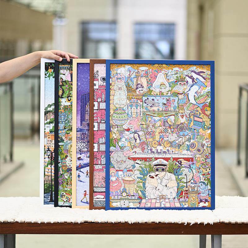 专业实木铝合金拼图相框5070简约现代装裱框1000片蓝色画框可定制,家居饰品,相框/画框,淘宝优惠券,粉丝福利购,淘宝优惠卷