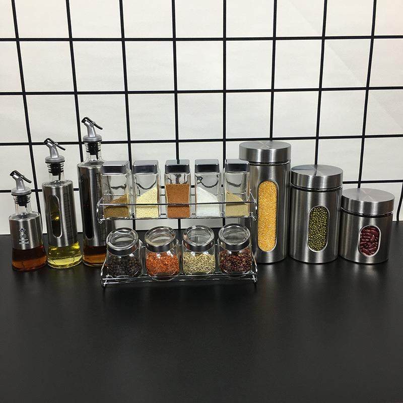 样板房厨房摆件酒店展厅装饰品整体橱柜调味罐储物罐油壶套装家居