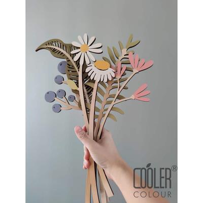 CoolerColour原创木质花朵扩香香氛花卡仿真花艺术摆件假花礼物