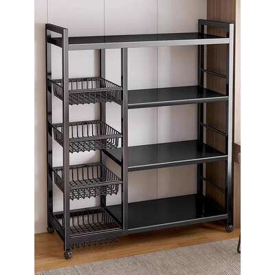 厨房微波炉置物架落地多层放菜收纳架家用多功能烤箱零食储物架子