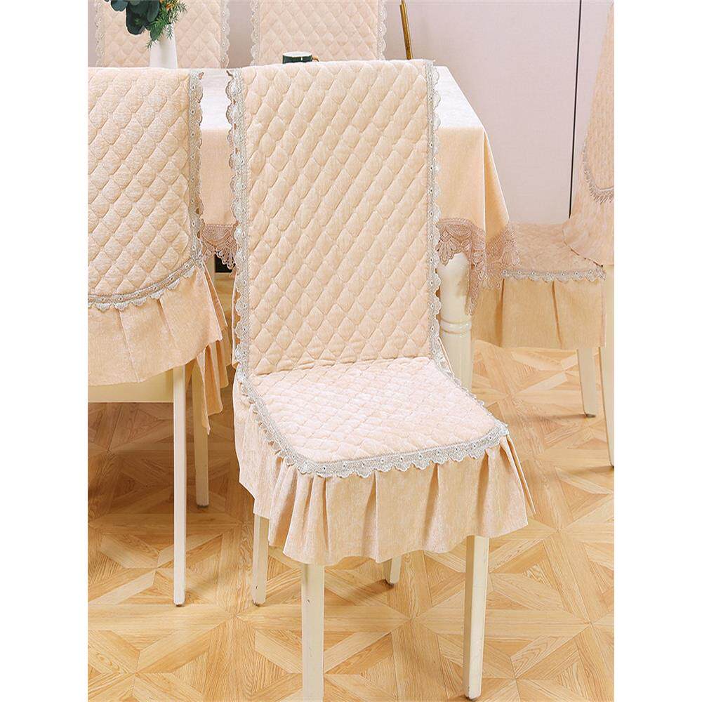 连体餐椅套桌布坐椅垫餐厅布艺家用一体椅子罩简约现代通用四季垫