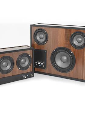 HiFi音响现代简约胡桃木环绕音箱家用音箱设计师样板间卧室书房摆