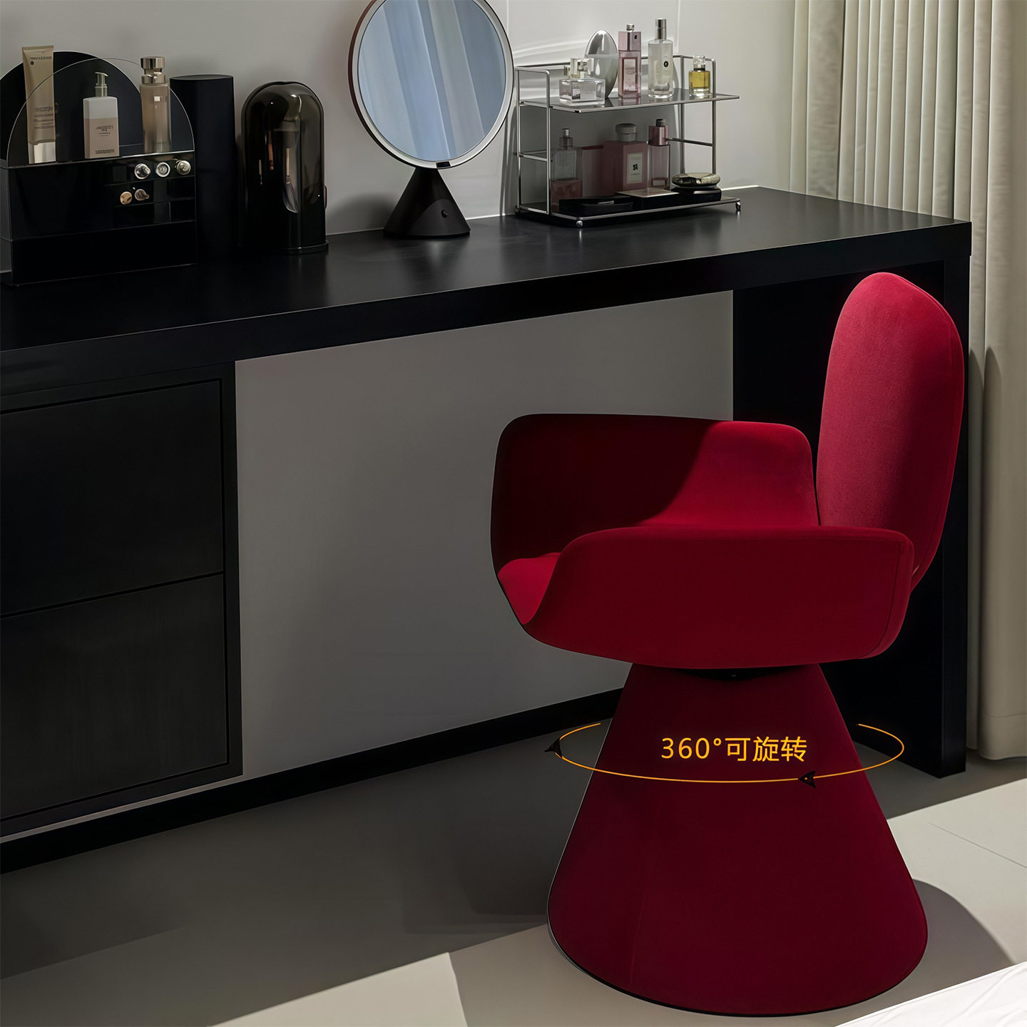 梳妆台化妆凳椅子2026餐椅主卧室化妆椅意式旋转椅梳妆凳梳妆凳子