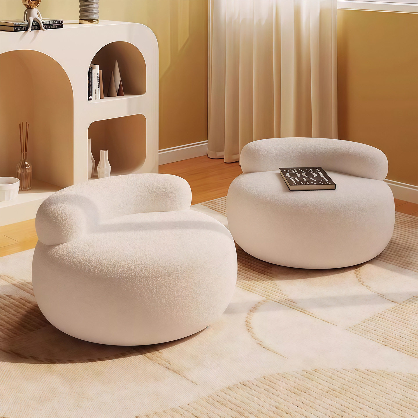 奶油风羊羔绒沙发凳客厅矮凳家用儿童小凳子轻奢小户型简约换鞋凳