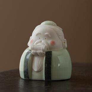 孔子孔夫子摆件精品茶玩可爱茶宠历史人物学习励志家居装饰工艺品