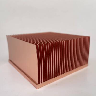 铜铲散热片80x80x40mm高密齿铲齿散热器铜工业设备散热
