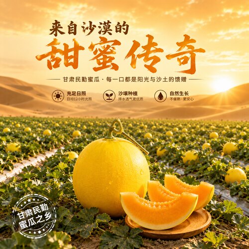 甘肃民勤蜜瓜沙漠蜜瓜甜瓜哈密瓜