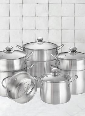 中东销售铝制砂光锅双层烹饪18-24锅具套装蒸锅pots