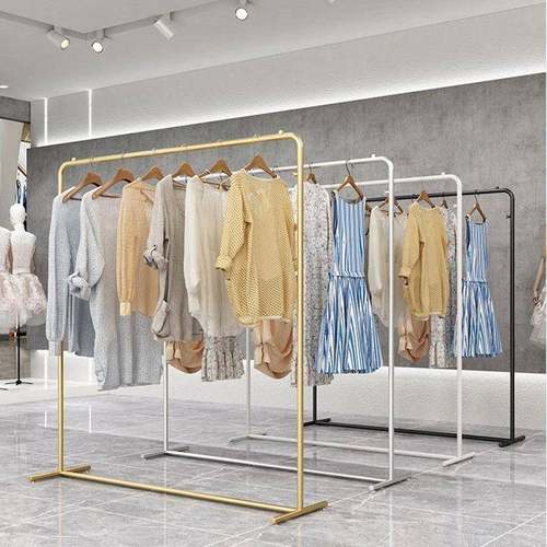 移动挂衣架服装店展示架简约落地式装饰单杆女装童装带轮货架子