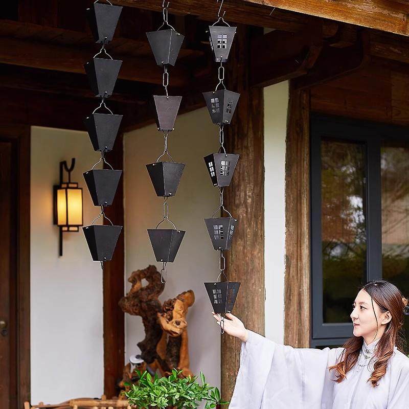 中式别墅庭院黑色铝合金雨链排水链屋檐滴水雨水链天沟引水落水链,自行车/骑行装备/零配件,更多零件/配件,淘宝优惠券,粉丝福利购,淘宝优惠卷