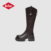 时尚 Lee Cooper厚底长筒靴2025秋冬新款 百搭休闲设计感骑士靴女