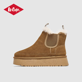Lee 复古绒面保暖增高棉靴 冬季 Cooper厚底加绒雪地靴女款 2025新款