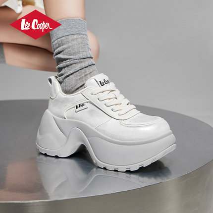 LeeCooper厚底老爹鞋子女2025新款冬季7cm增高女鞋加绒保暖休闲鞋
